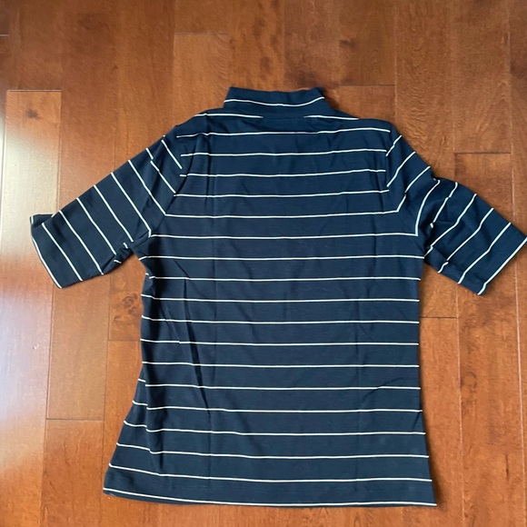 Banana Republic navy blue and white stripe high neck tshirt - Picture 3 of 3